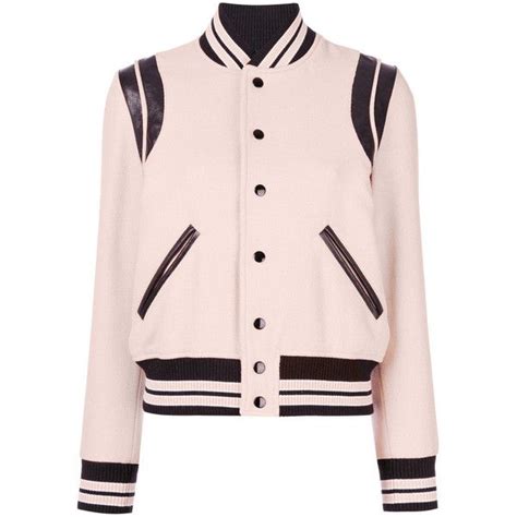 ysl pink varsity jacket|saint laurent letterman jacket.